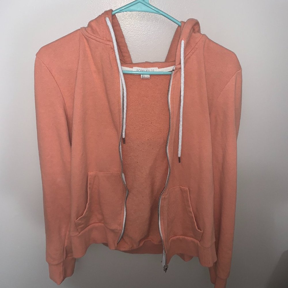 Forever 21 Peach Colored Zip Up Hoodie